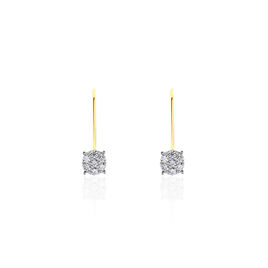 Boucles D'oreilles Pendantes Or Jaune Jonelle Diamants - Boucles d'oreilles pendantes Femme | Histoire d’Or