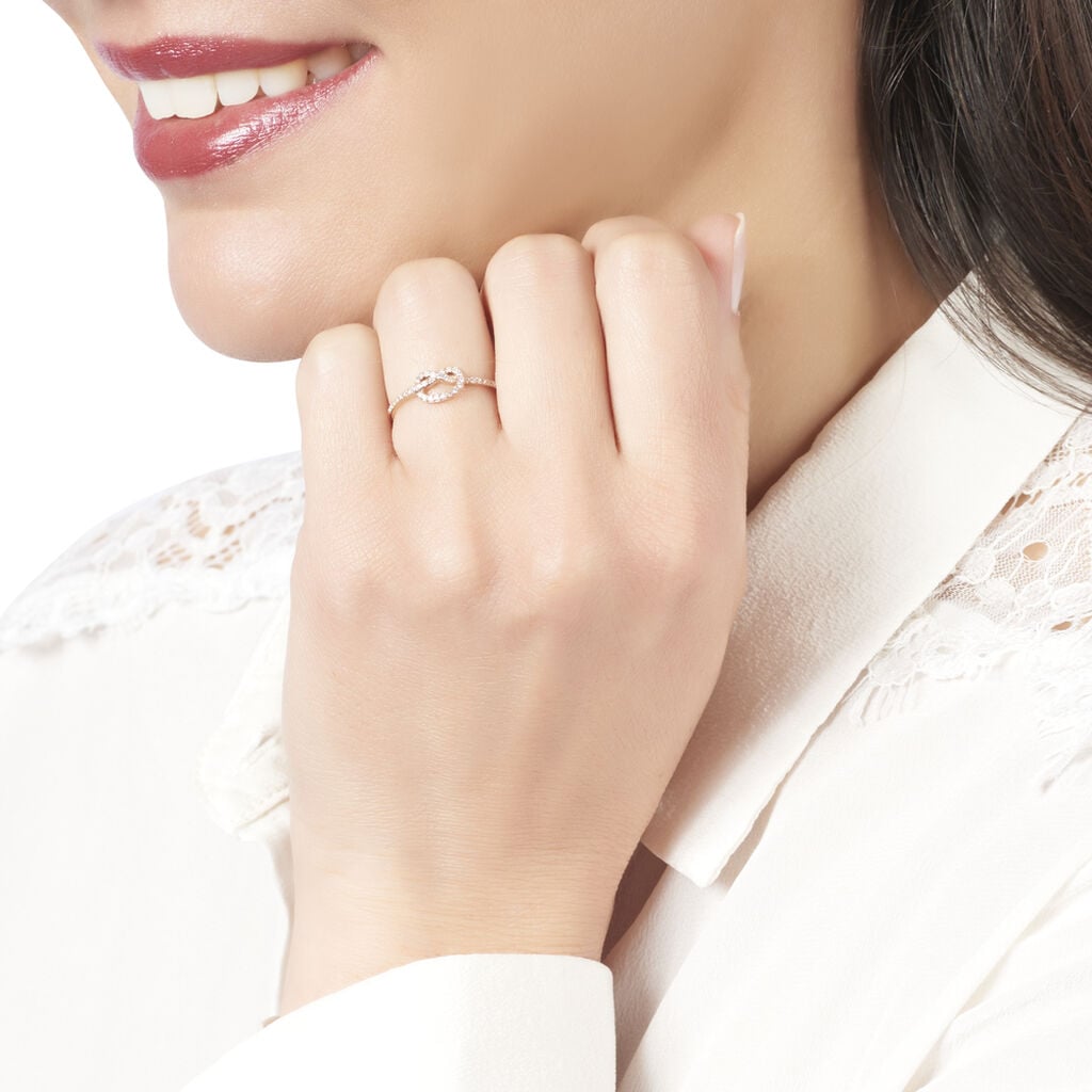 Bague Anfel Or Rose Oxyde De Zirconium - Bagues avec pierre Femme | Histoire d&rsquo;Or