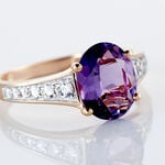 Bague Marie-camille Or Rose Amethyste Et Oxyde De Zirconium - Bagues solitaires Femme | Histoire d&rsquo;Or