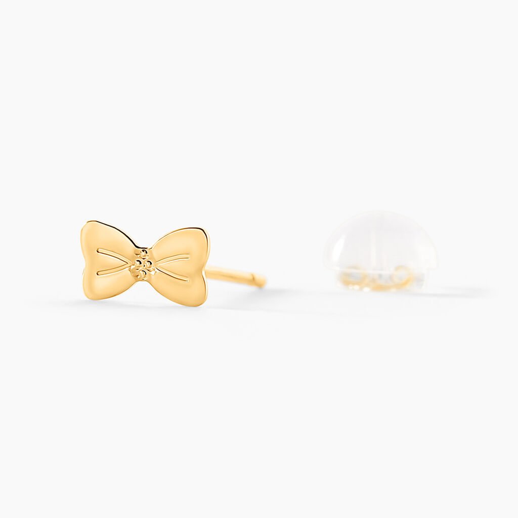 Boucles D'oreilles Puces Evonne Noeud Or Jaune - Clous d'oreilles Enfant | Histoire d&rsquo;Or