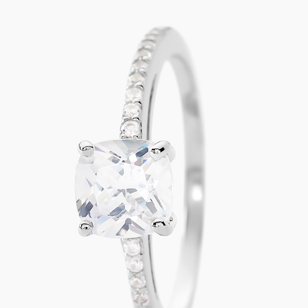 Bague Solitaire Celina Argent Blanc Oxyde De Zirconium - Bagues solitaires Femme | Histoire d’Or