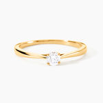 Bague Solitaire Or Jaune Fiona Diamant Synthetique - Bagues solitaires Femme | Histoire d&rsquo;Or