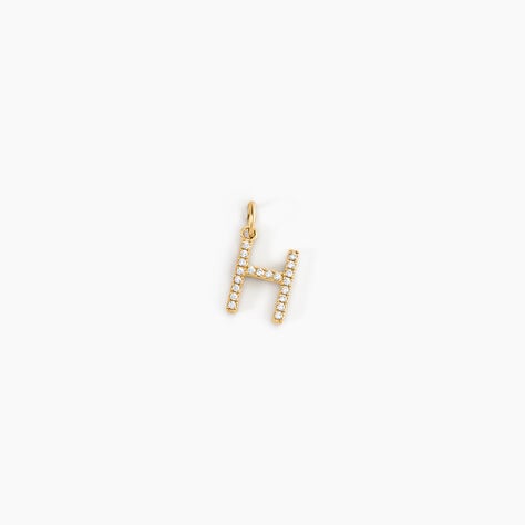 Pendentif Lettre H Or Jaune Oxyde - Pendentifs empierr&eacute;s Famille | Histoire d&rsquo;Or