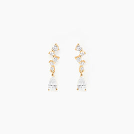 Boucles D'oreilles Pendantes Cegolene Or Jaune Oxyde De Zirconium - Boucles d'oreilles pendantes Femme | Histoire d’Or
