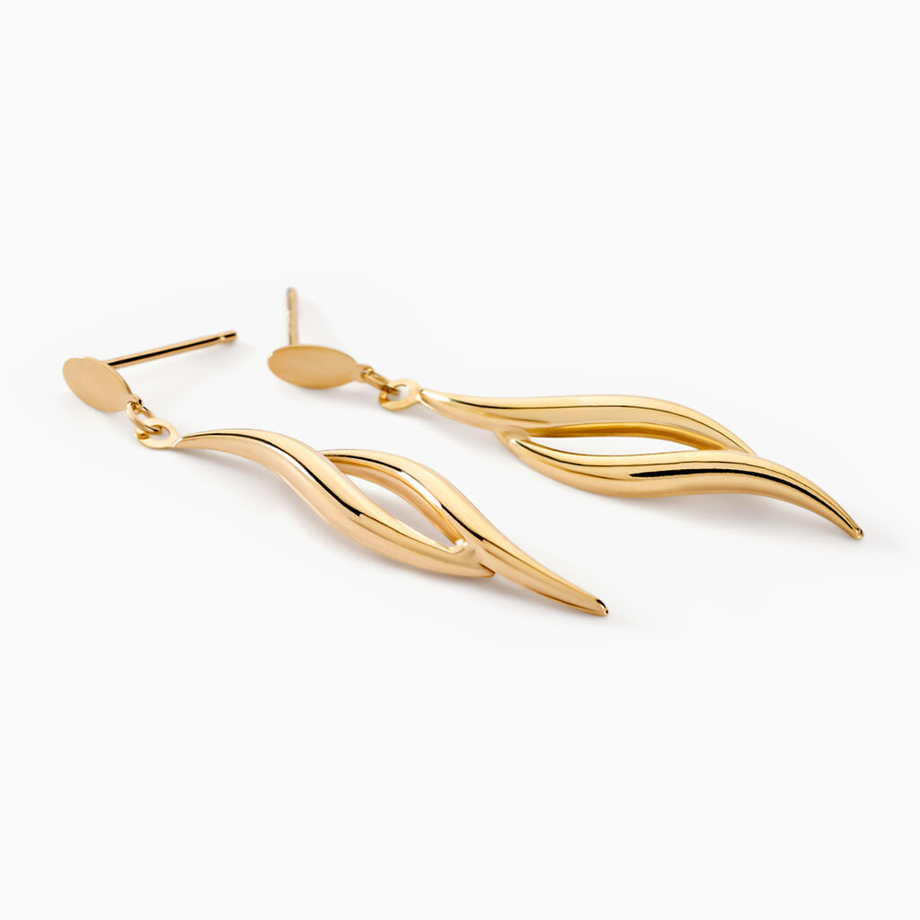 Boucles D'oreilles Pendantes Merone Vagues Or Jaune - Boucles d'oreilles pendantes Femme | Histoire d’Or
