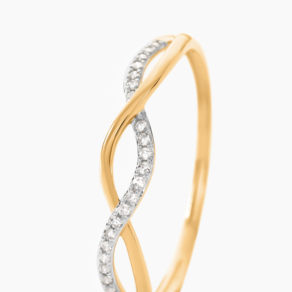 Bague Nucia Or Jaune Diamant - Bagues avec pierre Femme | Histoire d&rsquo;Or