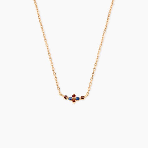 Collier C&eacute;ph&eacute;e Plaqu&eacute; Or Dor&eacute; Pierres De Synth&egrave;ses - Colliers fantaisie Femme | Histoire d&rsquo;Or