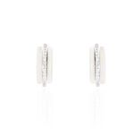 Cr&eacute;oles Noci Argent Blanc C&eacute;ramique Et Oxyde De Zirconium - Boucles d'oreilles cr&eacute;oles Femme | Histoire d&rsquo;Or