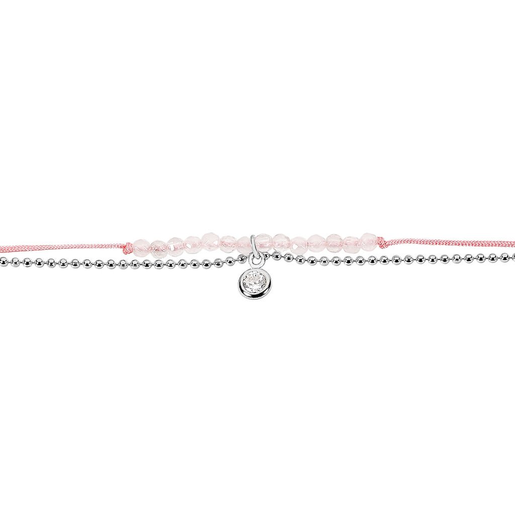 Bracelet Rafaela Argent Blanc Quartz - Bracelets cordon Femme | Histoire d’Or