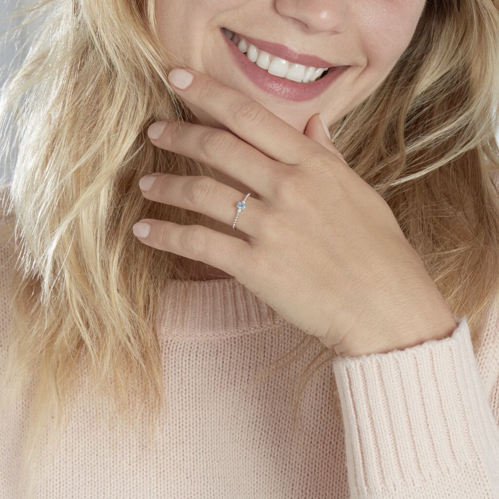 Bague Noria Or Blanc Topaze Et Oxyde De Zirconium - Bagues solitaires Femme | Histoire d’Or