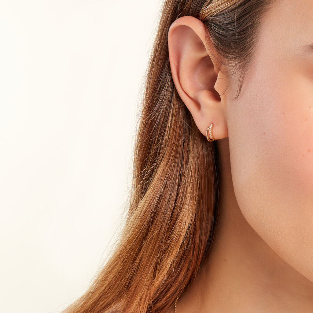 Créoles Tevye Or Jaune Oxyde De Zirconium - Boucles d'oreilles créoles Femme | Histoire d’Or