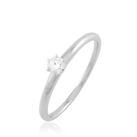 Bague Solitaire Natalia Or Blanc Diamant - Bagues solitaires Femme | Histoire d’Or