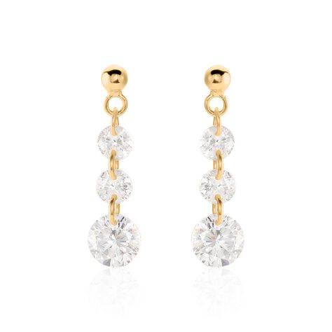Boucles D'oreilles Pendantes Chalice Plaqué Or Jaune Oxyde Zirconium - Boucles d'oreilles fantaisie Femme | Histoire d’Or