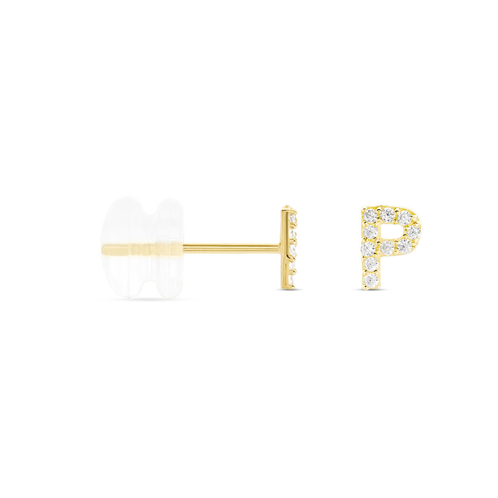 Boucle D'oreille Puce Unitaire Jodoca Or Jaune Oxyde De Zirconium - Clous d'oreilles Femme | Histoire d’Or