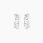 Boucles D'oreilles Puces Aglae Or Blanc Oxyde De Zirconium - Clous d'oreilles Femme | Histoire d&rsquo;Or