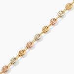 Bracelet Dami Maille Grain De Caf&eacute; Or Tricolore - Bracelets cha&icirc;ne Homme | Histoire d&rsquo;Or