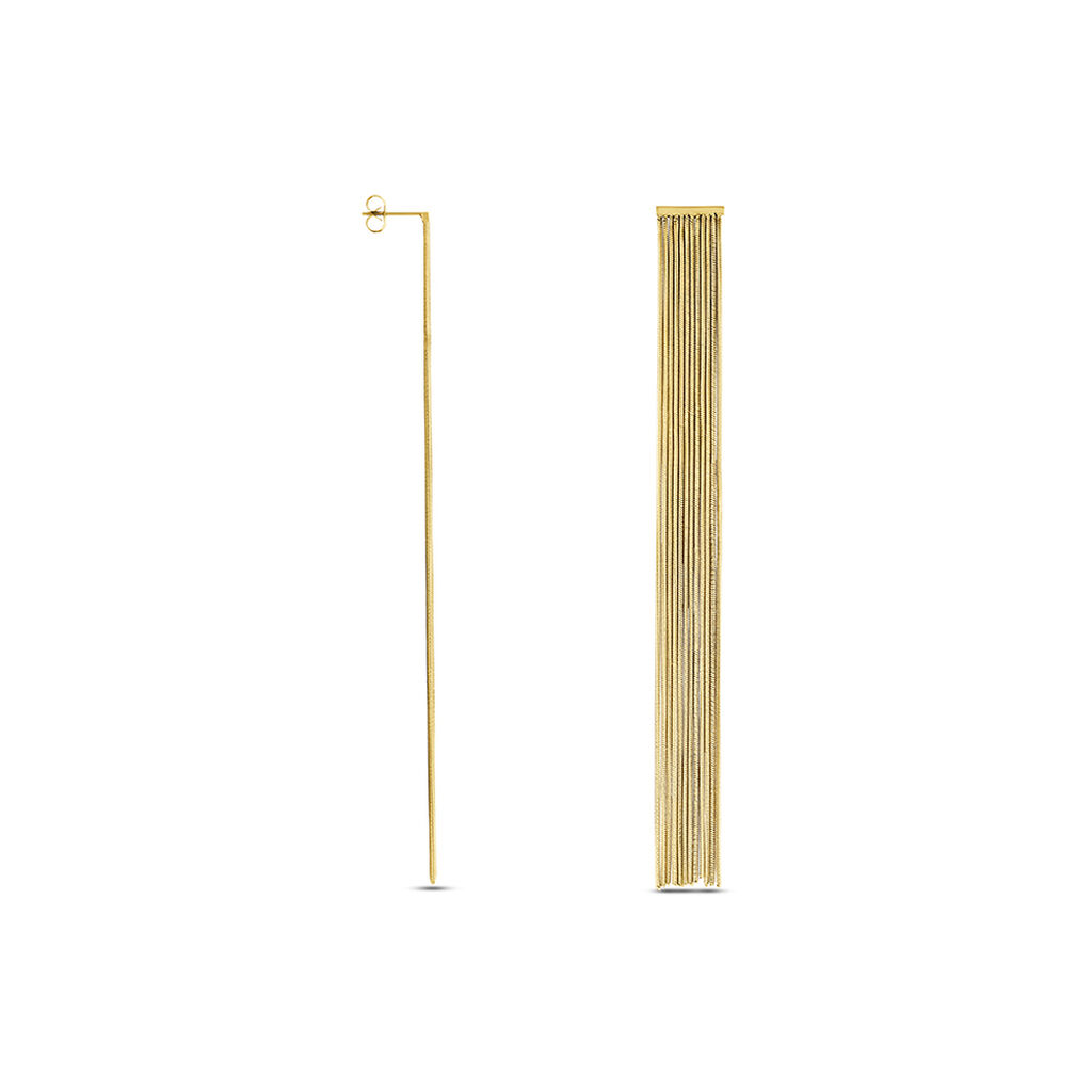 Boucles D'oreilles Pendantes Josephine Acier Dor&eacute; - Boucles d'oreilles fantaisie Femme | Histoire d&rsquo;Or