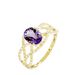 Bague Tina Or Jaune Amethyste Et Diamant - Bagues solitaires Femme | Histoire d’Or