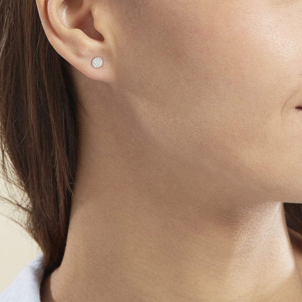 Boucles D'oreilles Puces Teani Or Jaune Diamant - Clous d'oreilles Femme | Histoire d’Or