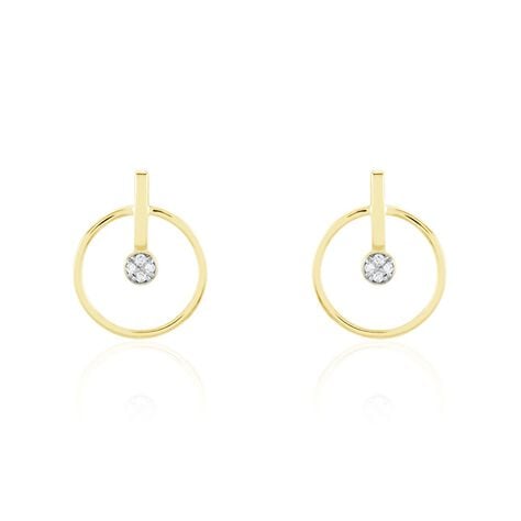 Boucles D'oreilles Or Jaune Adrienn Diamants - Clous d'oreilles Femme | Histoire d’Or