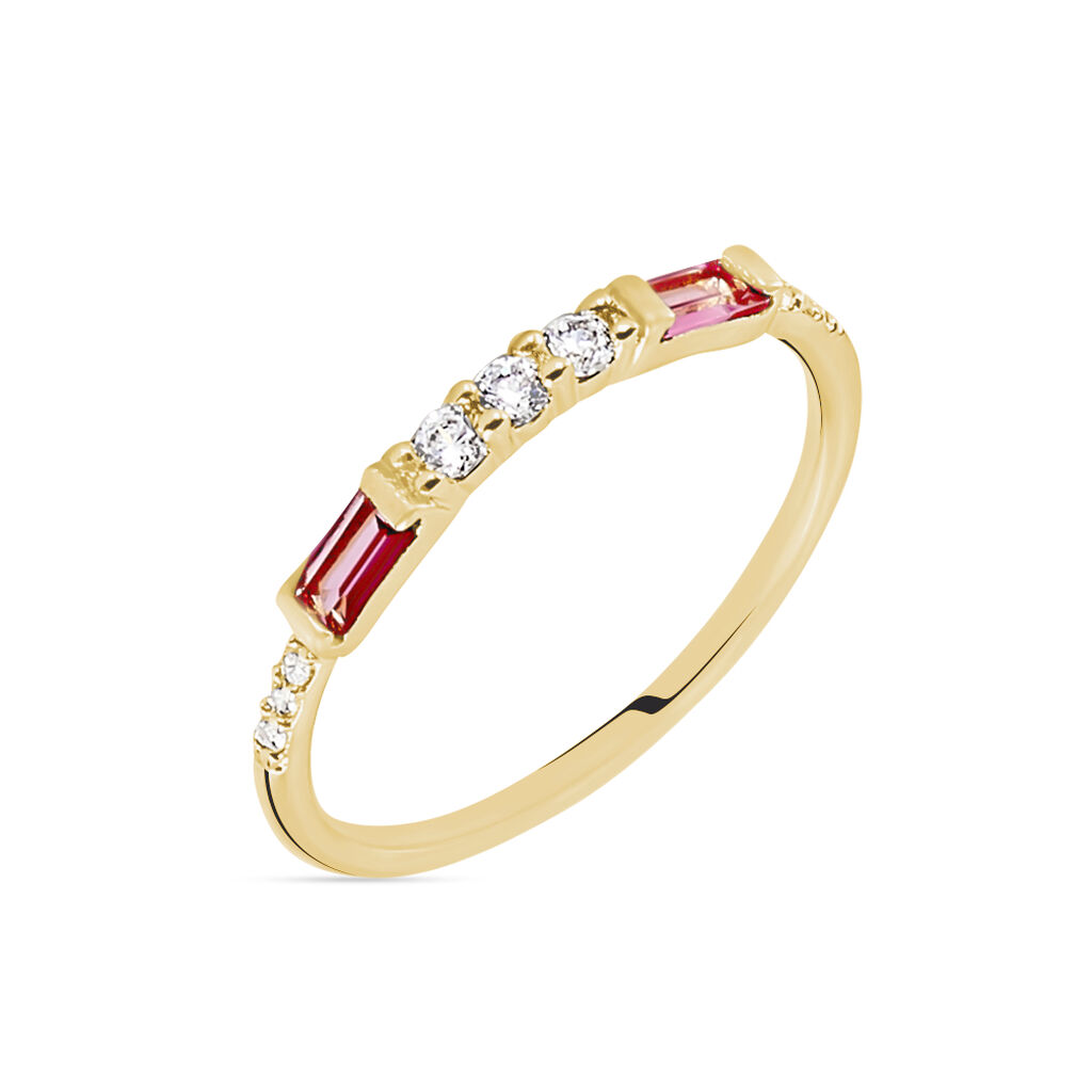 Bague Plaqué Or Jaune Calvin Oxyde De Zirconium - Bagues avec pierre Femme | Histoire d’Or