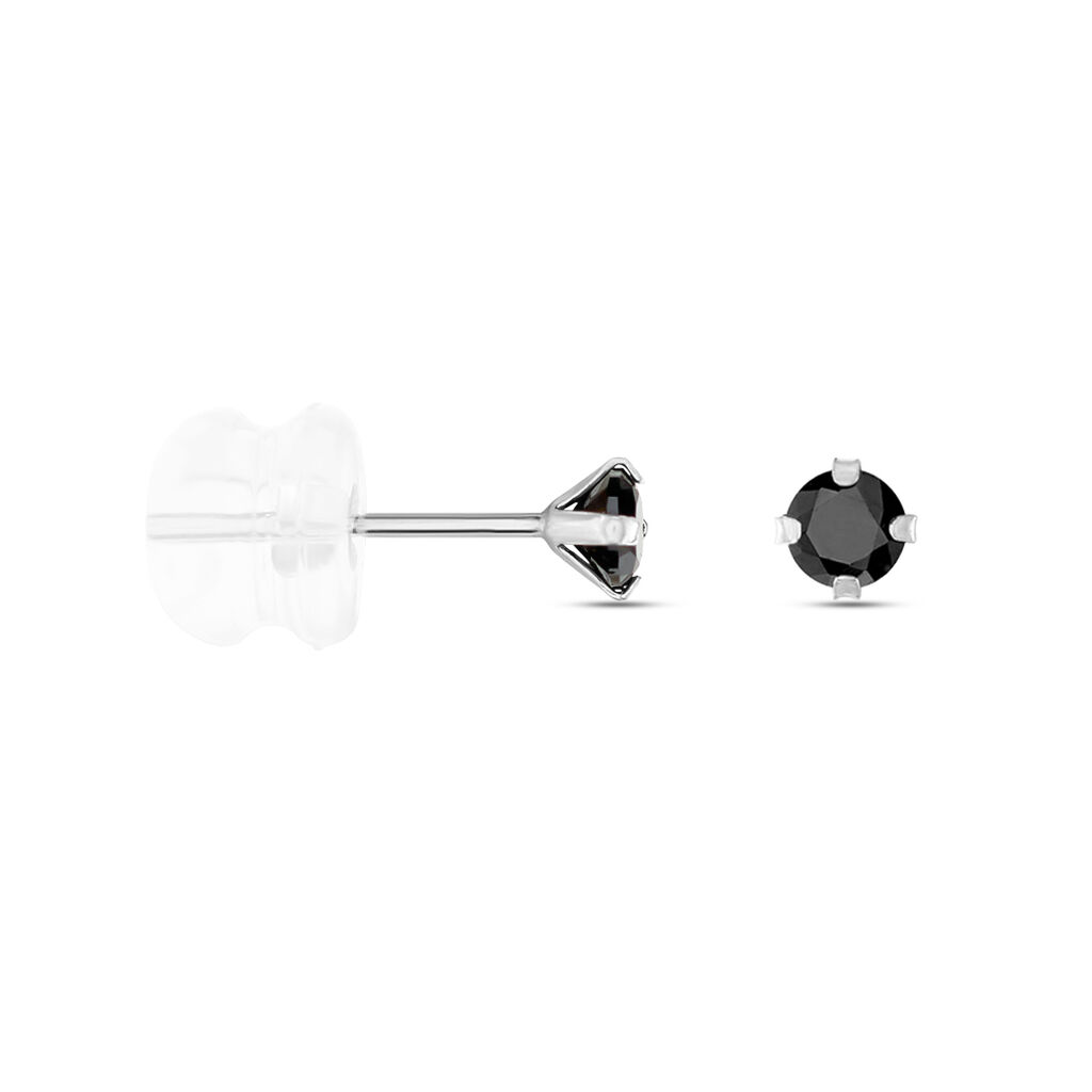Boucles D'oreilles Puces Daria Or Blanc Oxyde De Zirconium - Clous d'oreilles Femme | Histoire d’Or