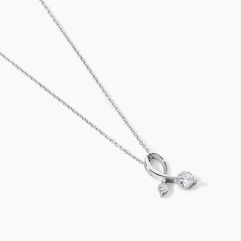 Collier Briaga Argent Blanc Oxyde De Zirconium - Colliers fantaisie Femme | Histoire d&rsquo;Or