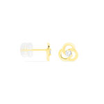 Boucles D'oreilles Puces Elliott Fleur Or Jaune Oxyde De Zirconium - Clous d'oreilles Femme | Histoire d&rsquo;Or