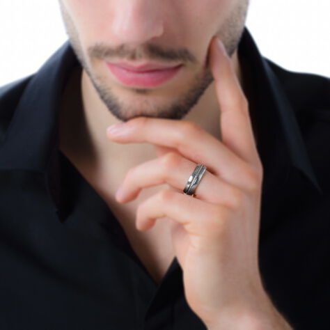 Bague Sam Acier Blanc - Bagues fantaisie Femme | Histoire d’Or