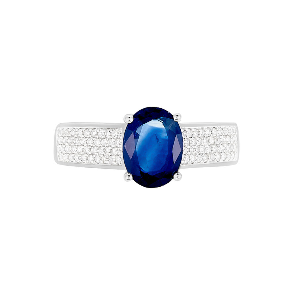 Bague Crista Or Blanc Saphir Et Diamant - Bagues solitaires Femme | Histoire d’Or