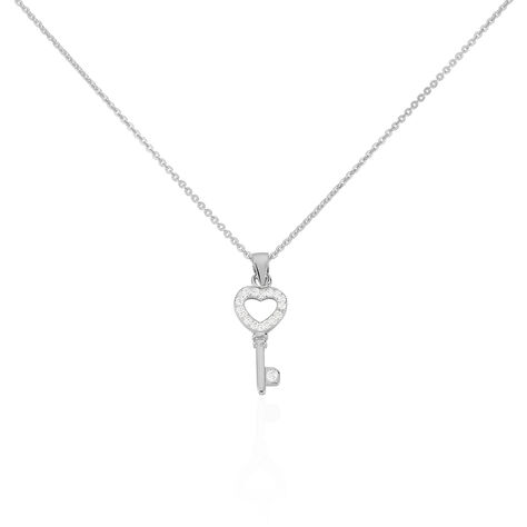 Collier Amy Argent Blanc Oxyde De Zirconium - Colliers fantaisie Femme | Histoire d&rsquo;Or