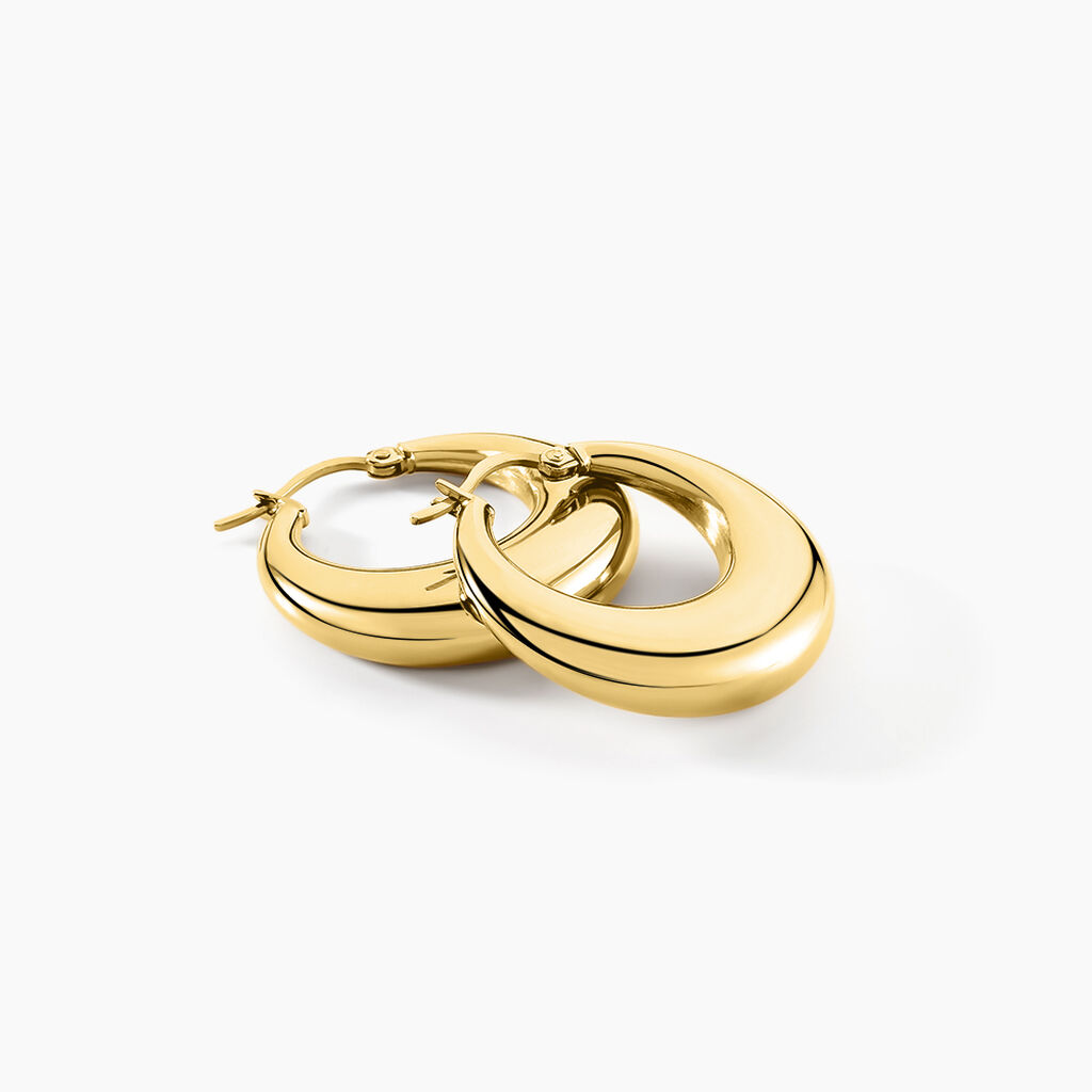 Créoles Creolia Acier Jaune - Boucles d'oreilles créoles Femme | Histoire d’Or