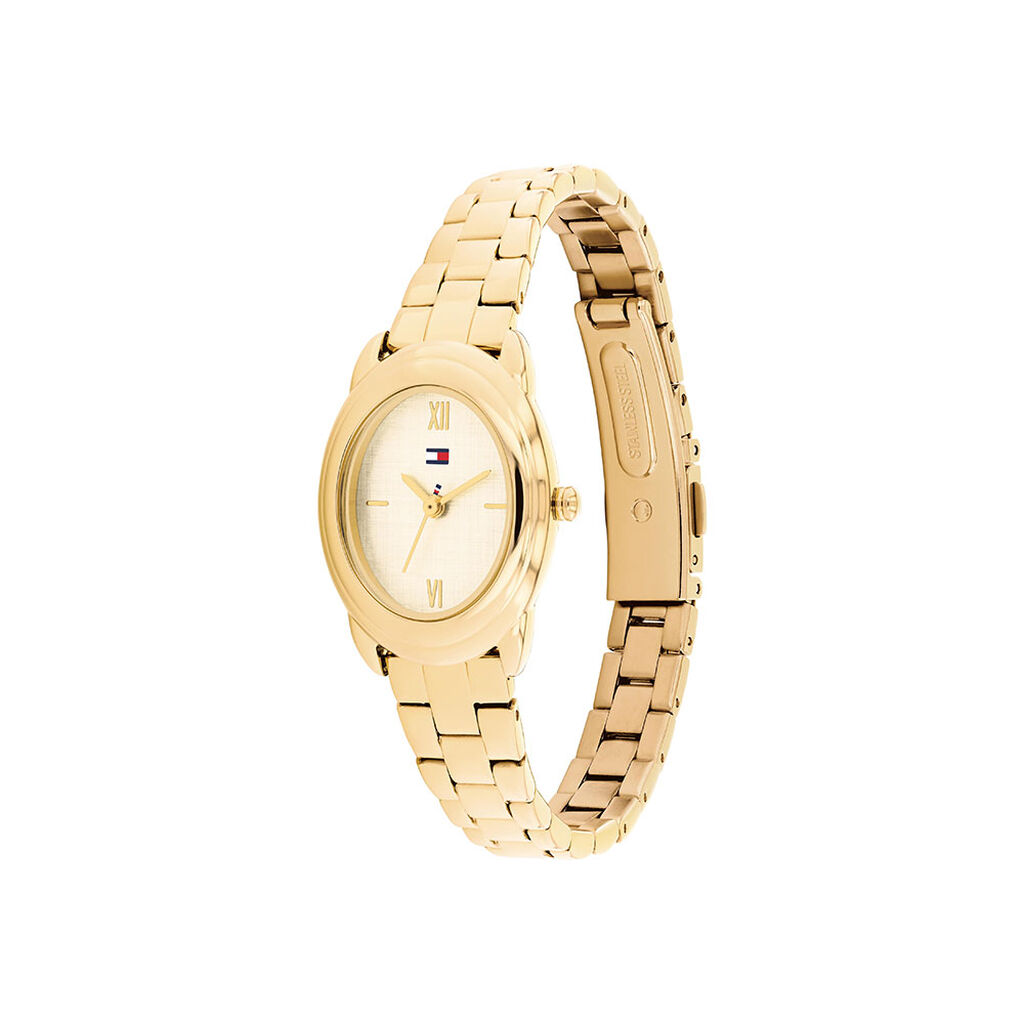 Montre Tommy Hilfiger Demi Oval Dor&eacute; - Montres Femme | Histoire d&rsquo;Or