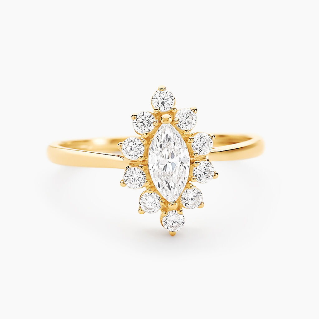 Bague Or Jaune Vladimira Oxyde De Zirconium - Bagues solitaires Femme | Histoire d&rsquo;Or