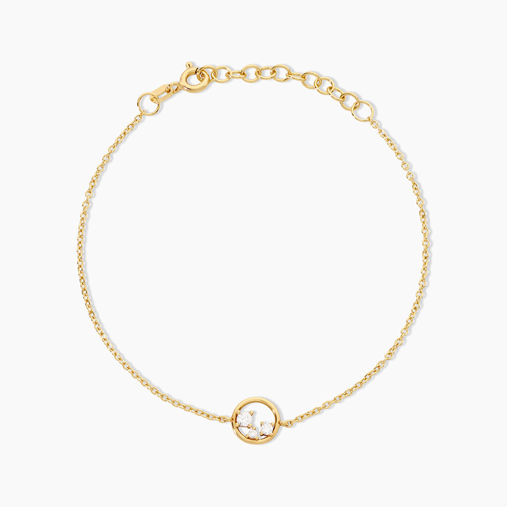 Bracelet Prescilla Argent Dor&eacute; A L'Or 750/1000 Oxyde De Zirconium - Bracelets Femme | Histoire d&rsquo;Or