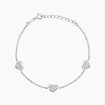 Bracelet Hearts Argent Blanc Oxyde De Zirconium - F&ecirc;te des m&egrave;res Femme | Histoire d&rsquo;Or