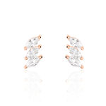 Boucles D'oreilles Puces Edma Or Rose Oxyde De Zirconium - Clous d'oreilles Femme | Histoire d&rsquo;Or