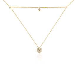 Collier Plaqué Or Jaune Dev Oxyde De Zirconium - Colliers doubles et triples chaînes Femme | Histoire d’Or