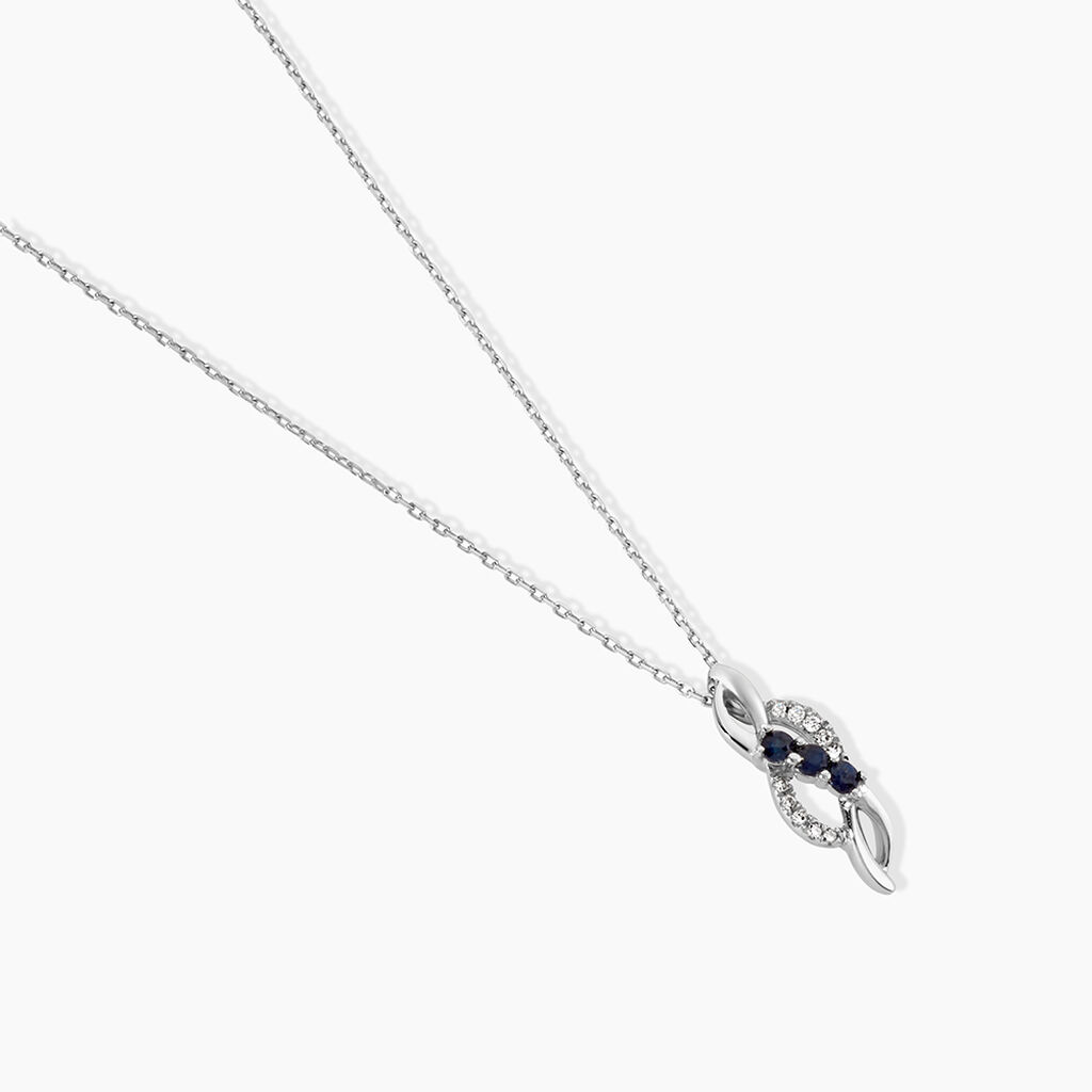 Collier Rosalyne Or Blanc Saphir Et Diamant - Colliers Femme | Histoire d&rsquo;Or