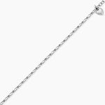 Cha&icirc;ne De Cheville Laurelyn Maille Alternee 1/1 Argent Blanc - Cha&icirc;nes de cheville Femme | Histoire d&rsquo;Or