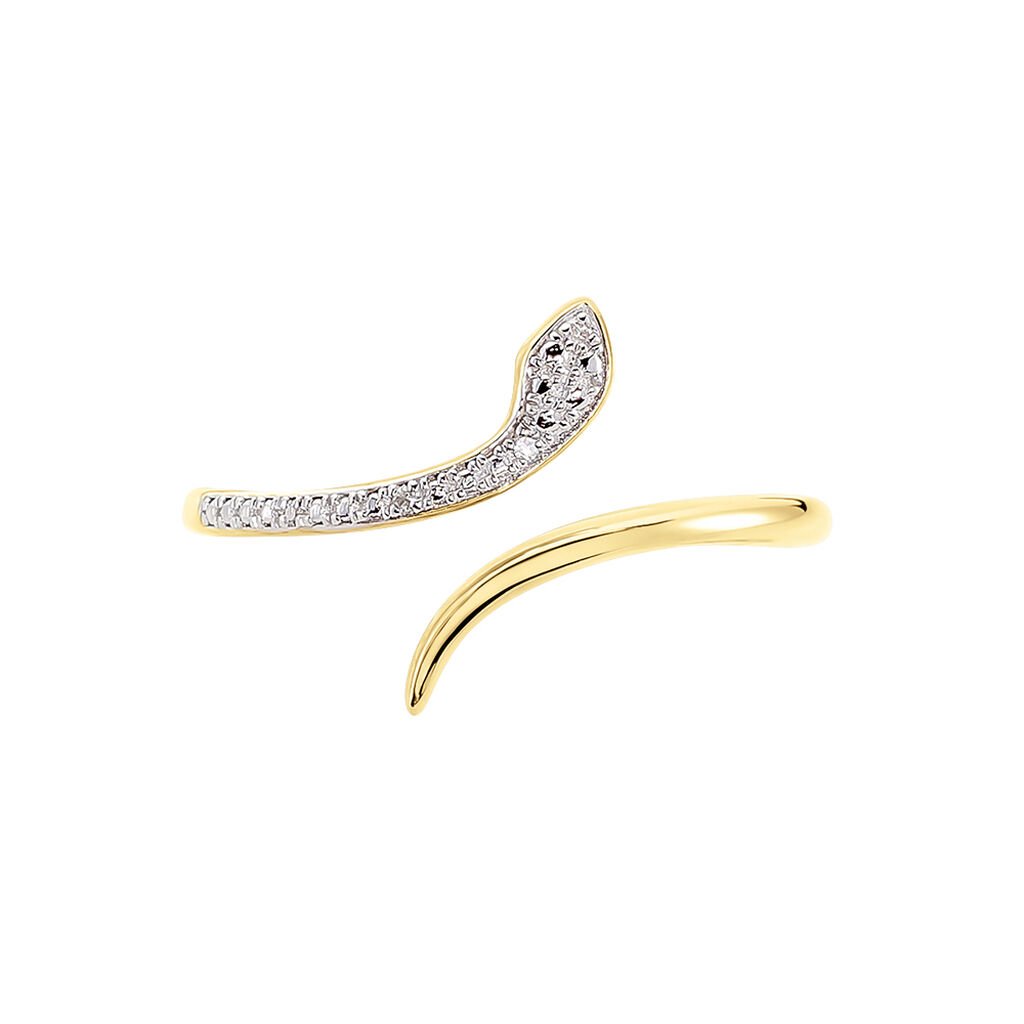 Bague Snake Or Jaune Diamant - Bagues avec pierre Femme | Histoire d’Or
