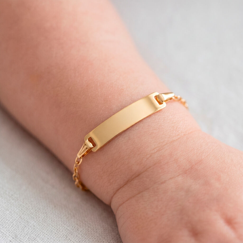 Bracelet Identit&eacute; Estella Maille Cheval Or Jaune - Bracelets Communion Enfant | Histoire d&rsquo;Or