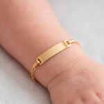 Bracelet Identit&eacute; Estella Maille Cheval Or Jaune - Bracelets Communion Enfant | Histoire d&rsquo;Or