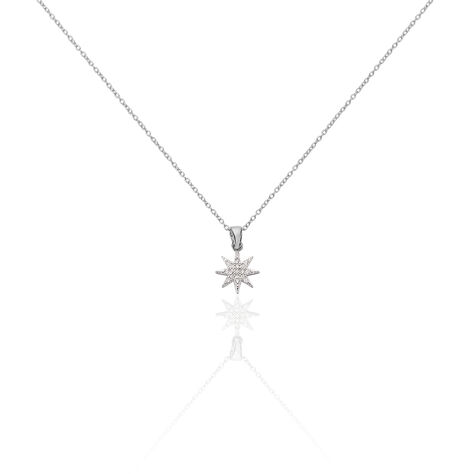 Collier Sarida Argent Blanc Oxyde De Zirconium - Colliers Etoile Femme | Histoire d’Or