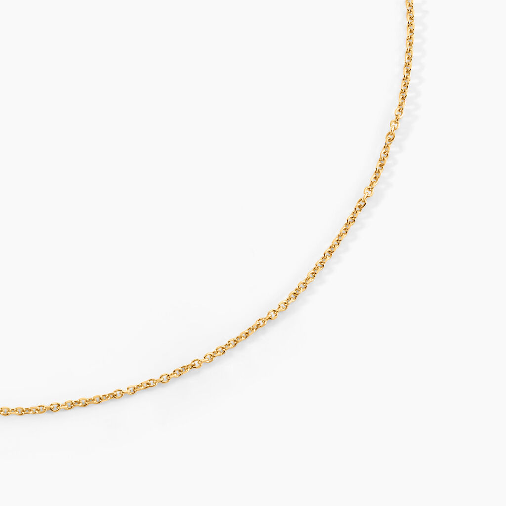 Chaine Igoa Maille Forcat Diamantee Argent Dor&eacute; A L'Or 750/1000 - Chaines Unisex | Histoire d&rsquo;Or