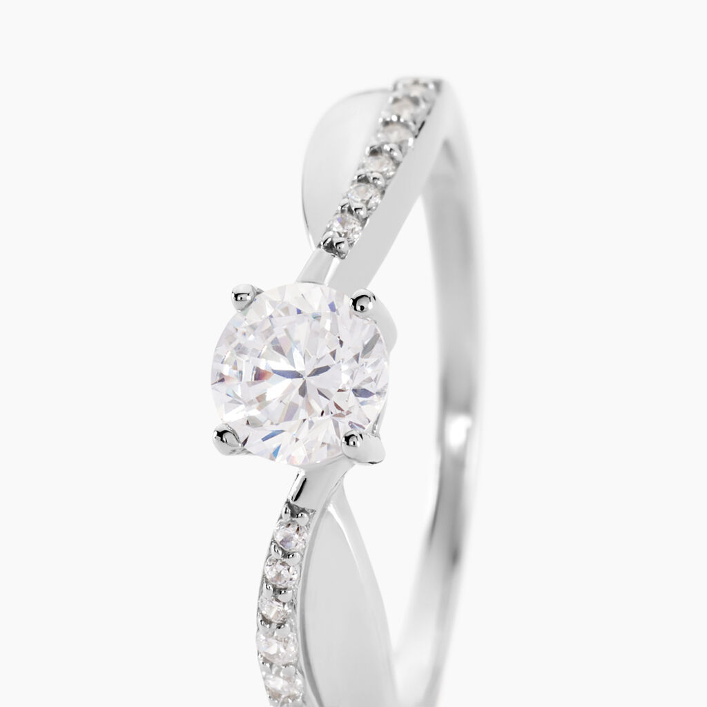 Bague Solitaire Doralicia Argent Blanc Oxyde De Zirconium - Bagues solitaires Femme | Histoire d&rsquo;Or