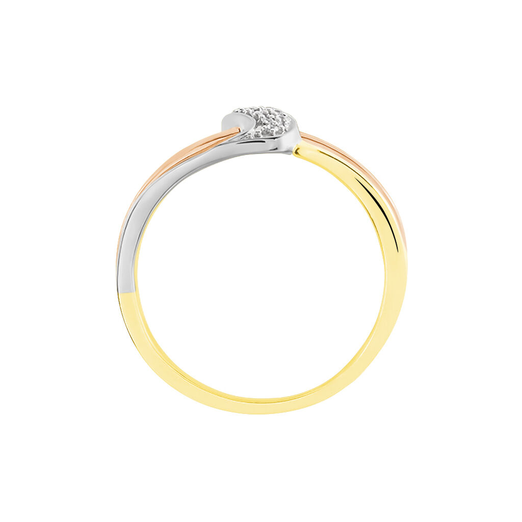 Bague Or Tricolore Dionyse Oxydes De Zirconium - Bagues avec pierre Femme | Histoire d’Or
