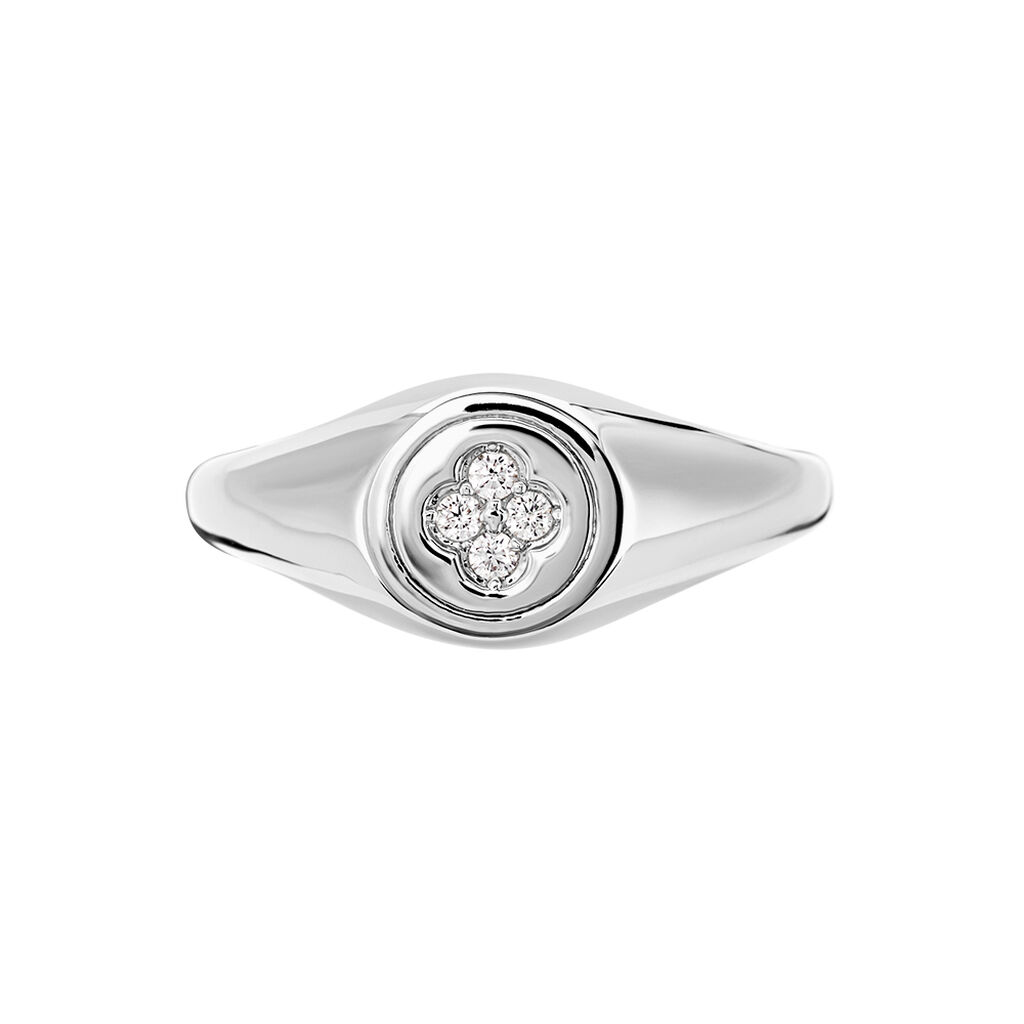 Chevalière Chesley Argent Blanc Oxyde De Zirconium - Chevalières Femme | Histoire d’Or