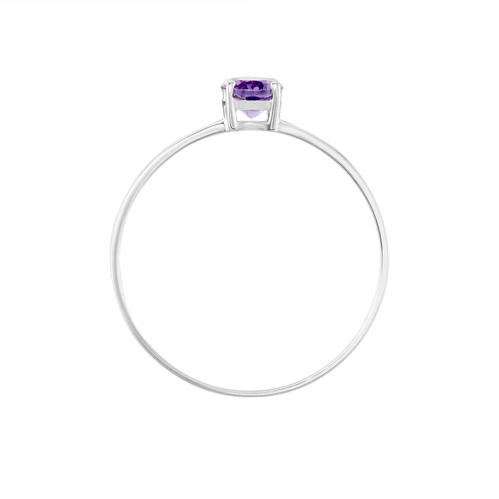 Solitaire Or Blanc Lily Améthyste - Bagues solitaires Femme | Histoire d’Or
