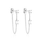 Bijoux D'oreilles Kerrie Argent Blanc Oxyde De Zirconium - Boucles d'oreilles fantaisie Femme | Histoire d&rsquo;Or
